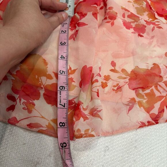 Bleecker 126 Pink Floral Long Sleeve V Neck Maxi Dress Sz 14 - Picture 8 of 12